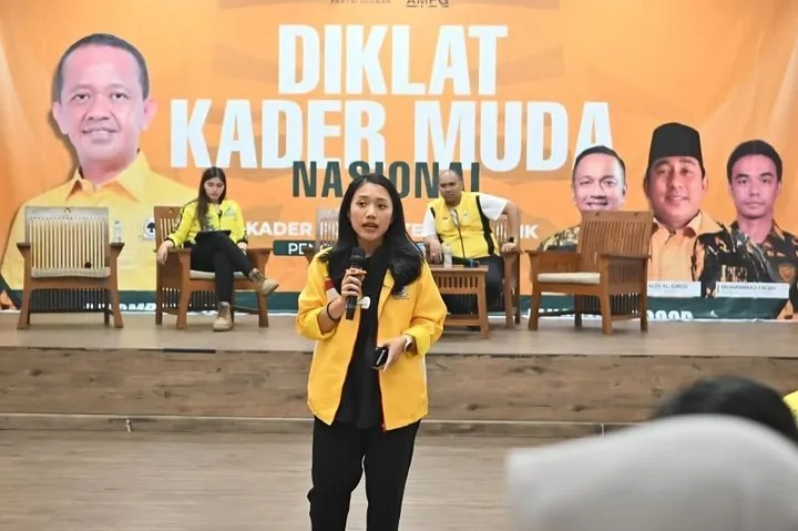 Puteri Komarudin dalam acara Diklat Kader Muda AMPG yang digelar di Jakarta dan Bogor, Jawa Barat sejak Jum'at-Minggu (03-05/10/2025).