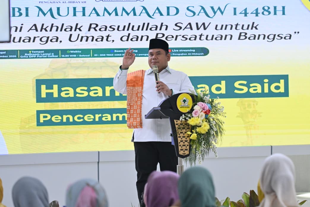 Hasani Ahmad Said dalam acara peringatan Maulid Nabi Muhammad SAW yang digelar oleh Pengajian Al-Hidayah pada Selasa (08/09)